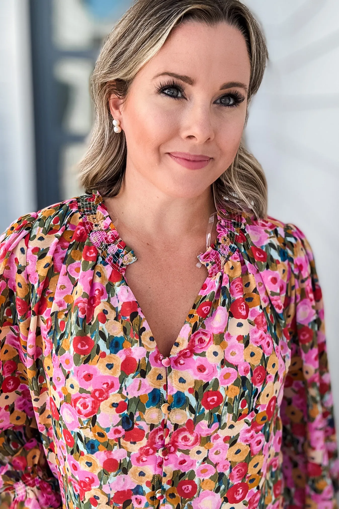 Berry Fall Floral Blouse