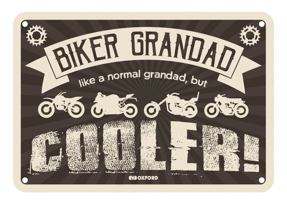 Biker Grandad Garage Metal Sign