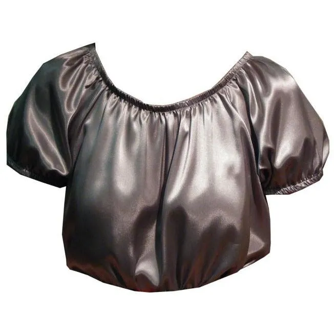 Shiny Charmeuse Peasant Blouse